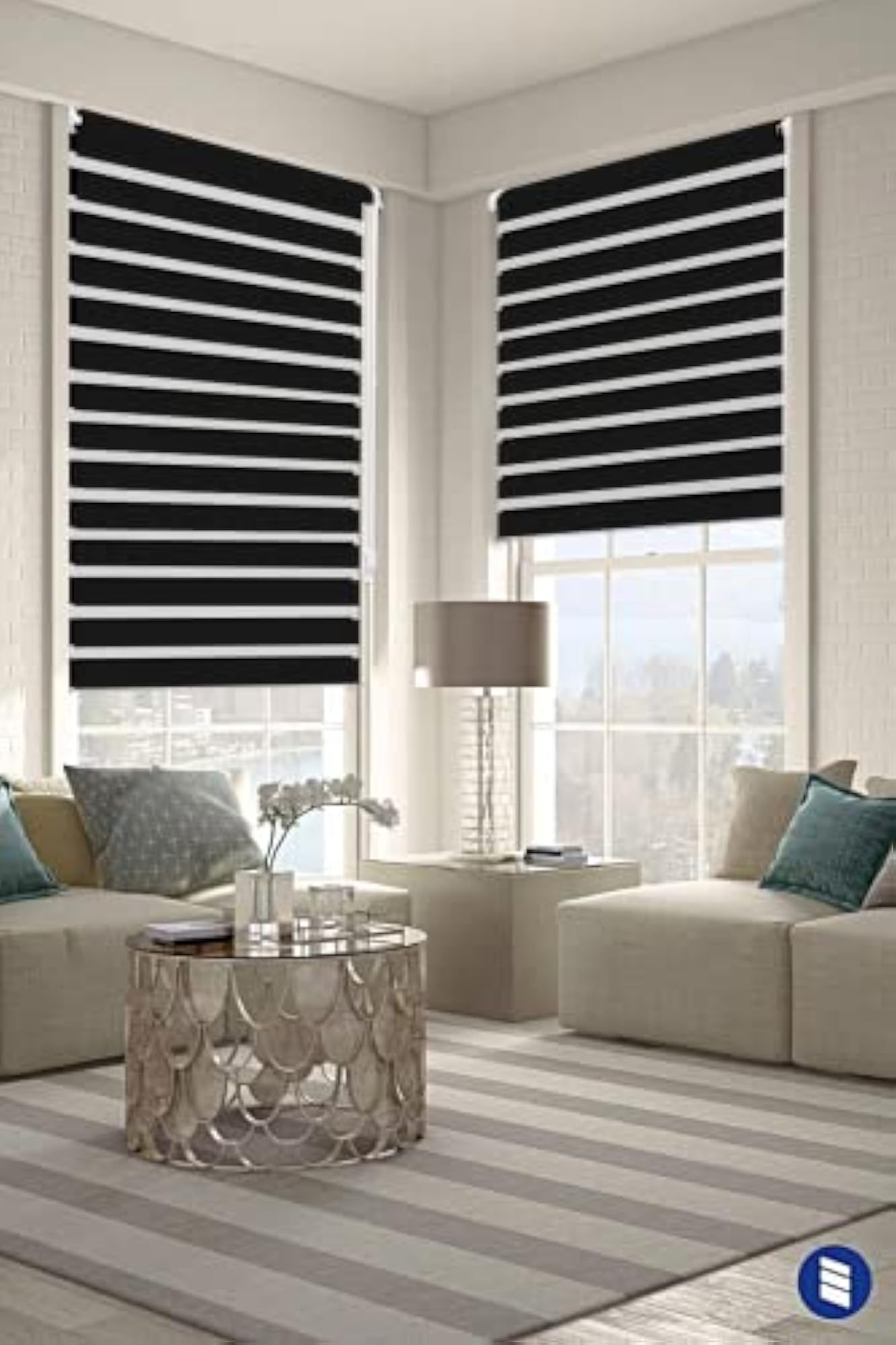 Double Roller Blind, No Drilling Required